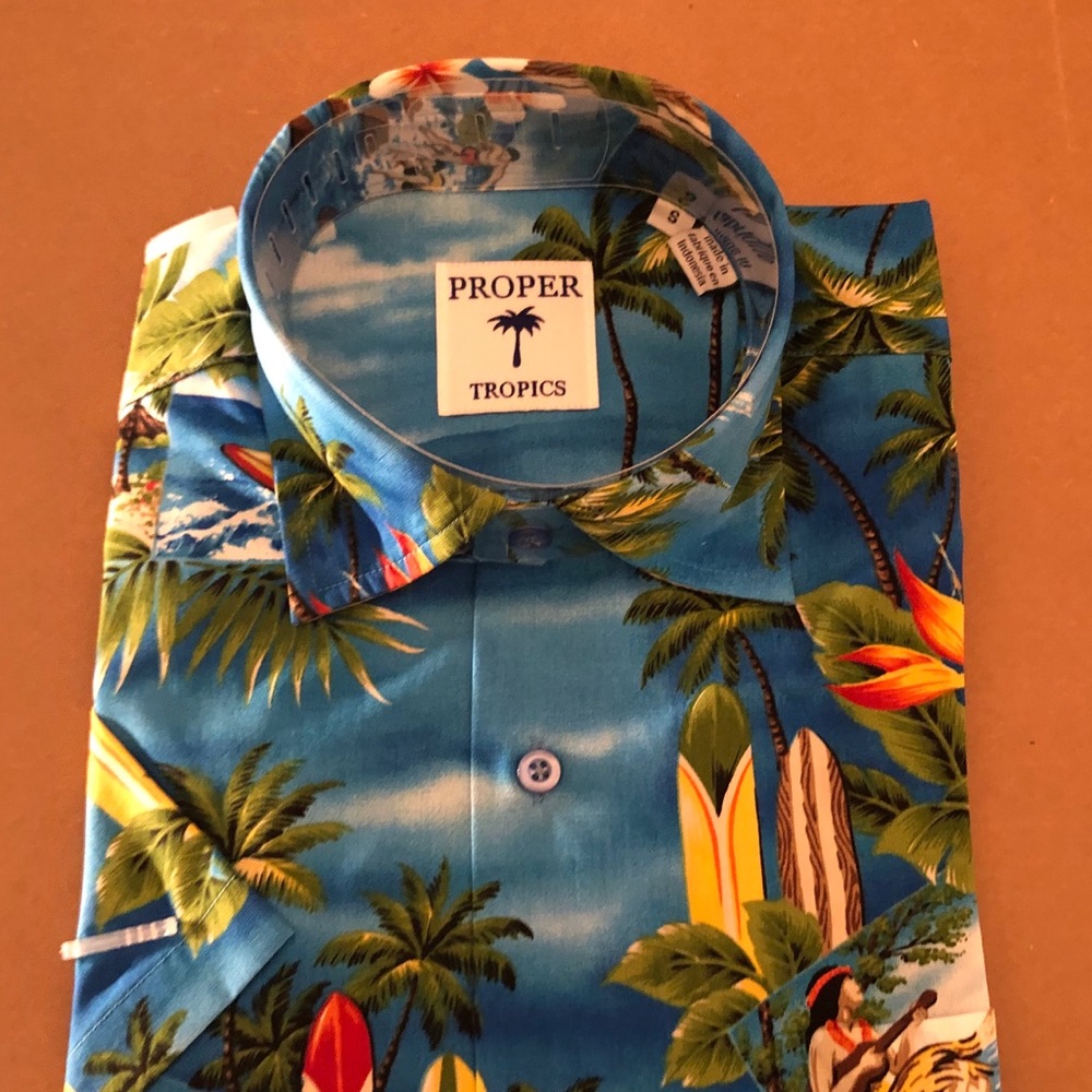 Blue Tropical Hawaiian Short Sleeve Shirt